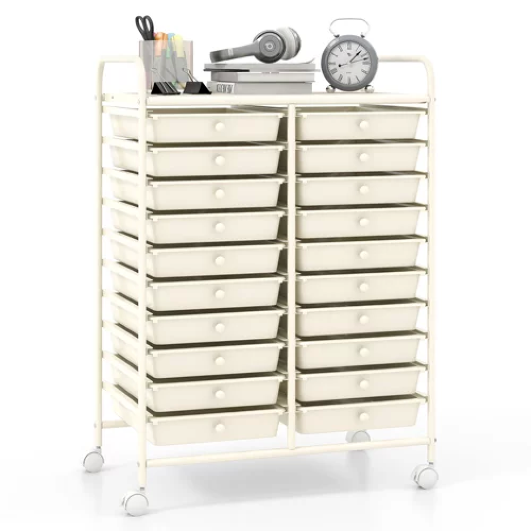 Removable Drawers & Lockable Wheels White