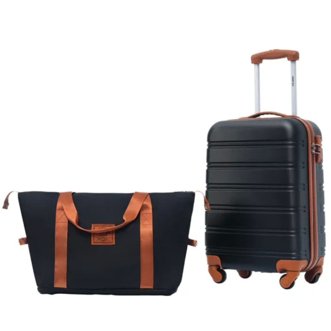 2/3 PCS Luggage Set, ABS Hardshell Expandable Spinner Suitcase with Travel Bag and TSA Lock - ModernLuxe