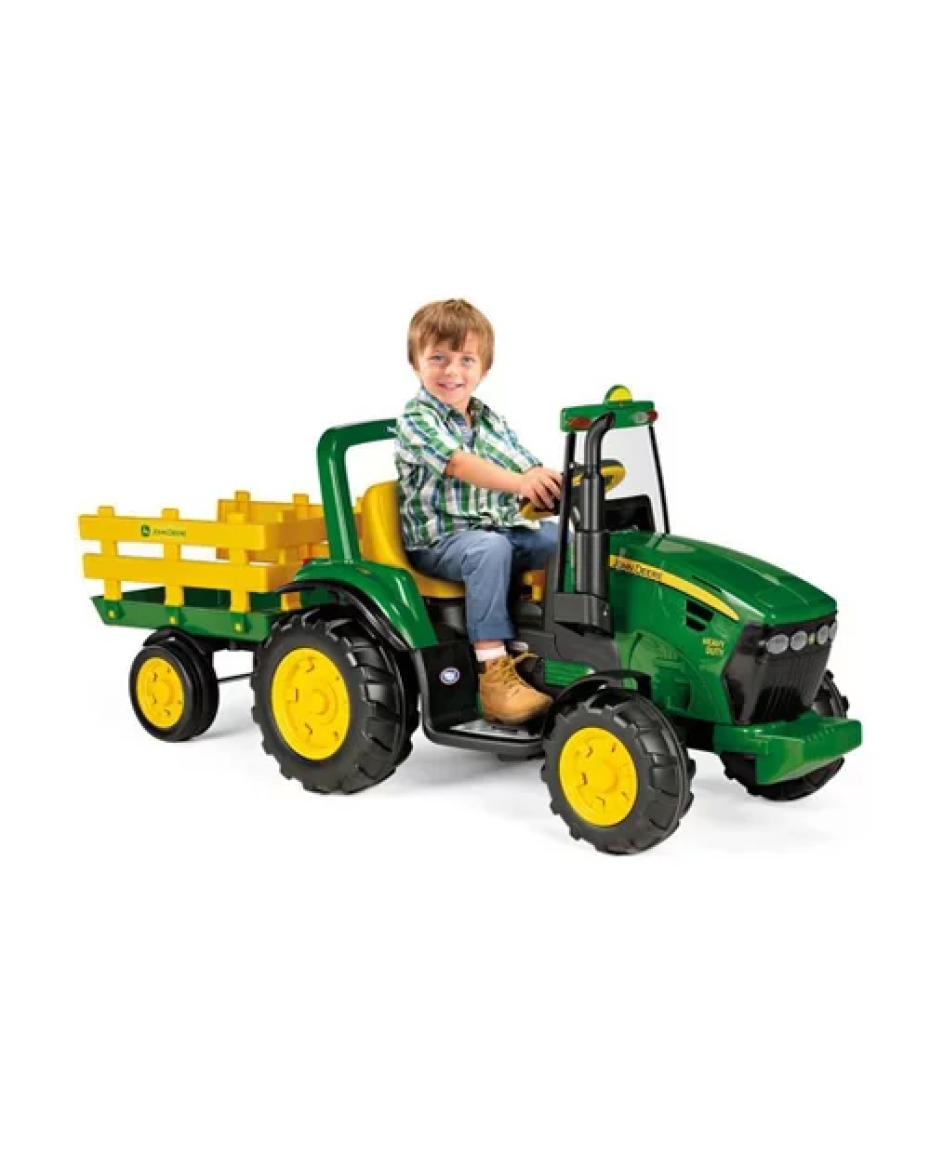 Peg Perego John Deere 12V Heavy Duty Tractor Powered Ride-On - Green