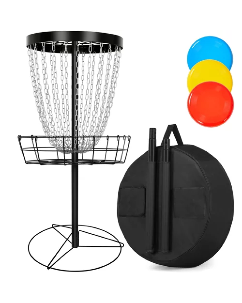 Yaheetech 24-Chain Disc Golf Basket Flying disc Golf Basket with 3 Discs