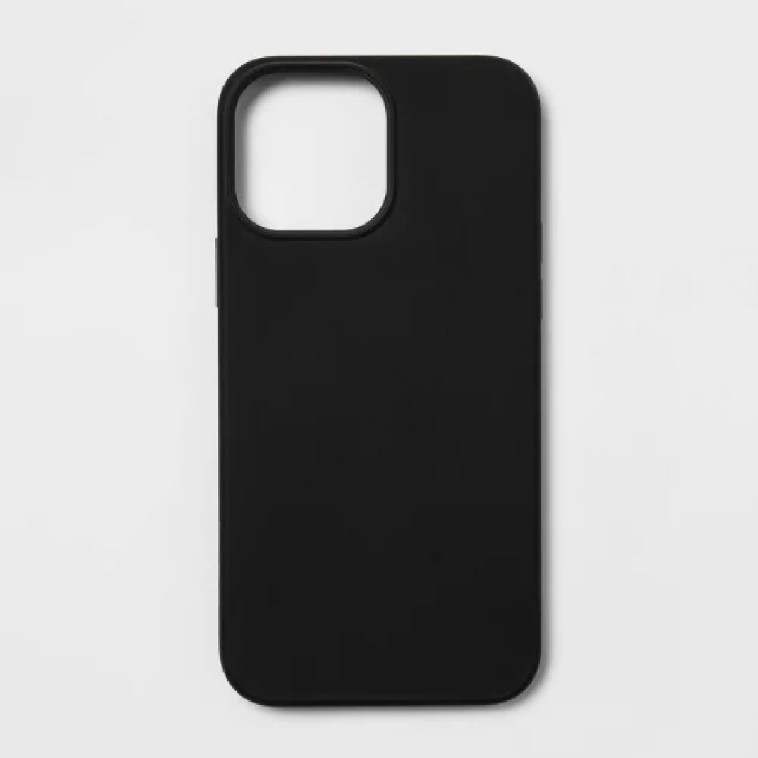Apple iPhone 14 Pro Max Magnetic Case - heyday™ Black Silicone: Wireless Charging Compatible