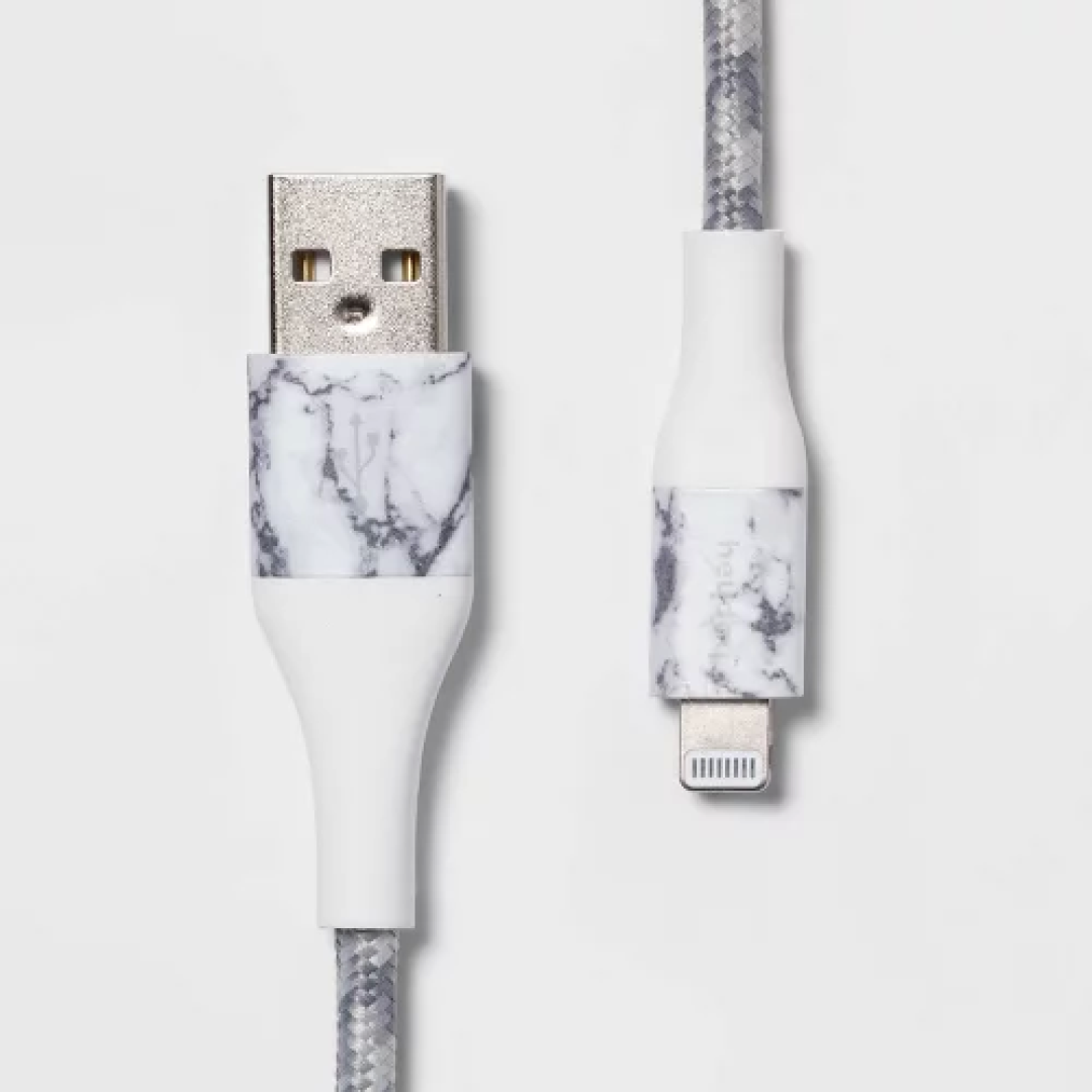 Lightning to USB-A Braided Cable  Marble/White - heyday™