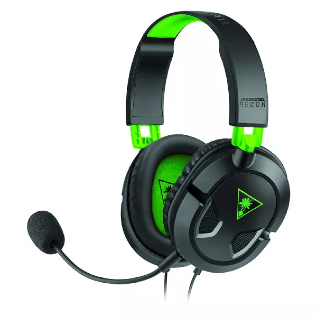 Turtle Beach Recon 50X Stereo Gaming Headset for Xbox One/Series X|S - Black/Green: Built-In Microphone, 3.5mm Jack Connection